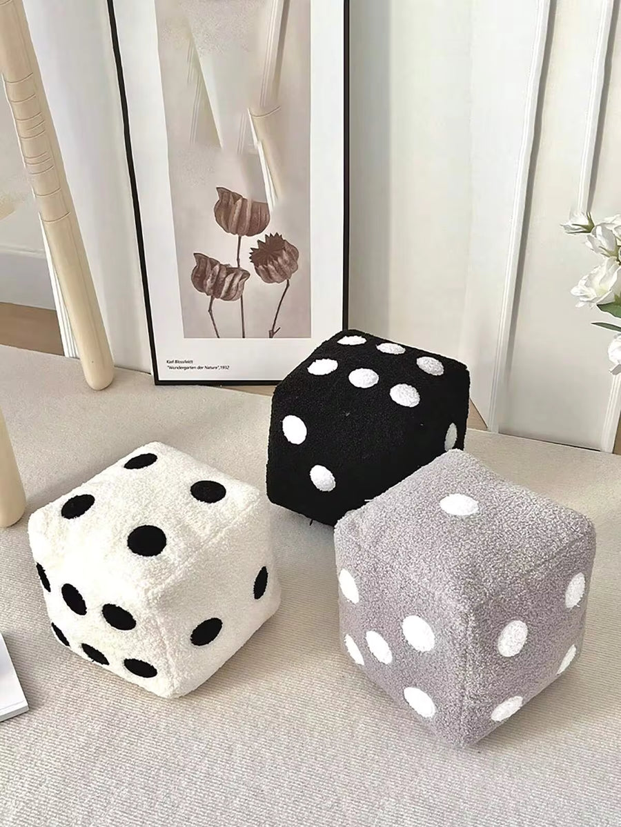 1pc Soft Dice Throw Pillow, 7.87*7.87 Inches, Suitable For Living Room Bedroom Sofa, Home Decor Room Decoration, Removable
