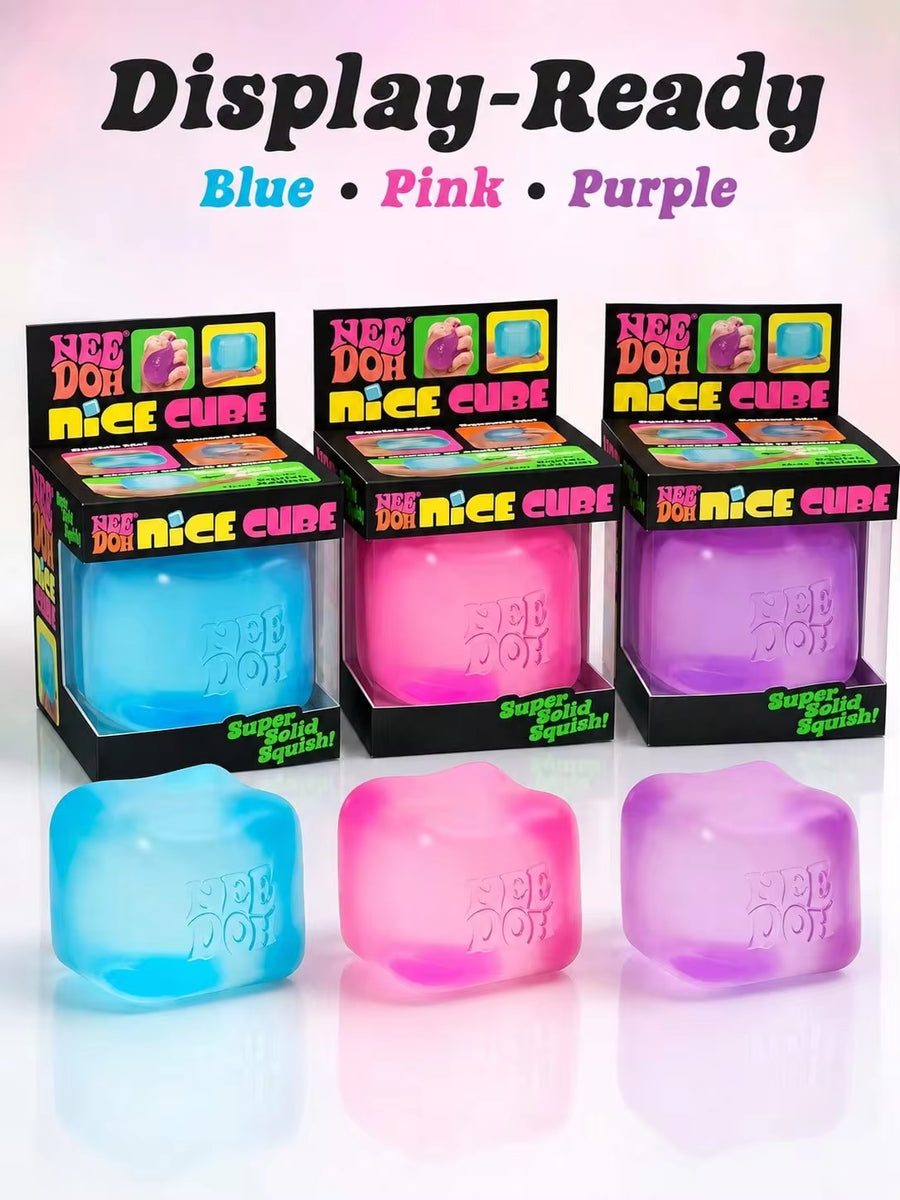 Nice Cube Sensory Fidget Toy - Super Solid Squish, Soft & Squishy Slow Rising Cube For Stress Relief, Tactile Focus Aid For Adults, Anxiety Calming Device, 2.25" Desktop Sensory Equipment, Durable & Stretchy Material.